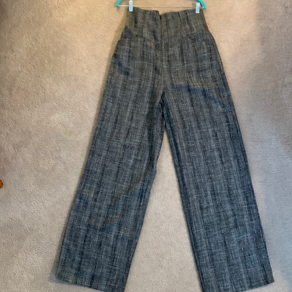 Tall wise leg trousers in blended houndstooth